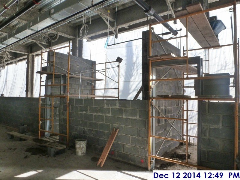 Continued laying out block at the 1st floor Rooms along South Elevation
